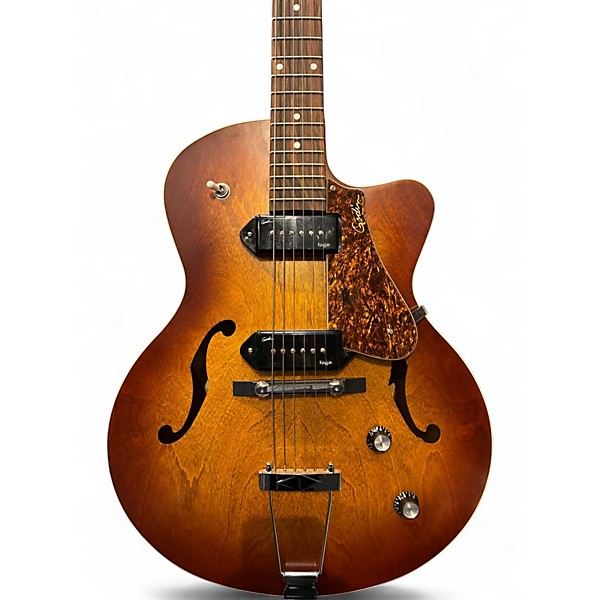 Used Godin 5th Avenue Kingpin II 2 Tone Sunburst Hollow Body Electric Guitar