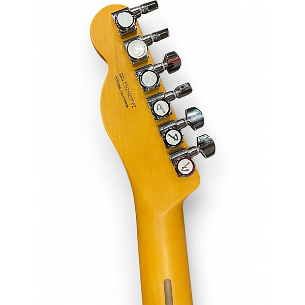 Used 2025 Fender American Ultra II Telecaster Black and Yellow Solid Body Electric Guitar