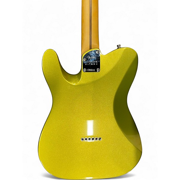 Used 2025 Fender American Ultra II Telecaster Black and Yellow Solid Body Electric Guitar