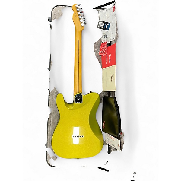 Used 2025 Fender American Ultra II Telecaster Black and Yellow Solid Body Electric Guitar