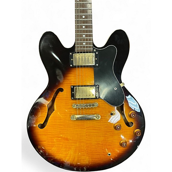 Used Epiphone Dot Deluxe Flametop Sunburst Hollow Body Electric Guitar