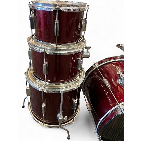 Used Rogue 5 Piece BEGINNER 5 PIECE DRUM KIT Wine Red Drum Kit