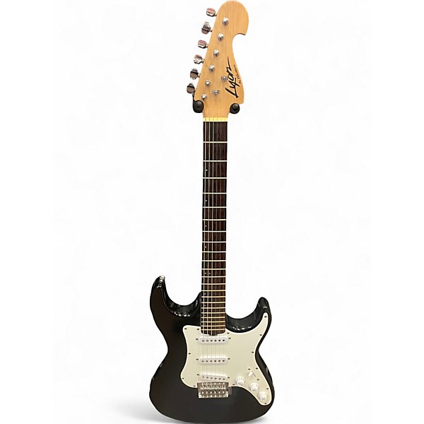 Used Lyon By Washburn Stratocaster Black Solid Body Electric Guitar