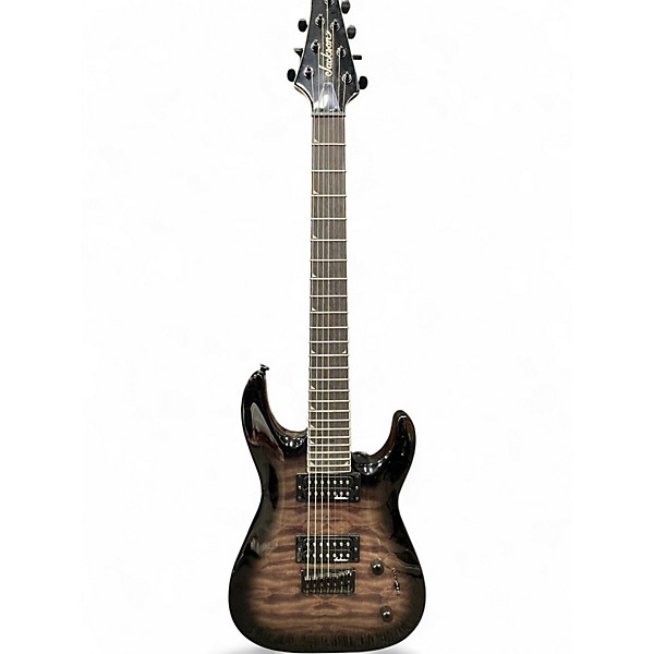 Used Jackson JS22-7 DKA QM Trans Black Solid Body Electric Guitar