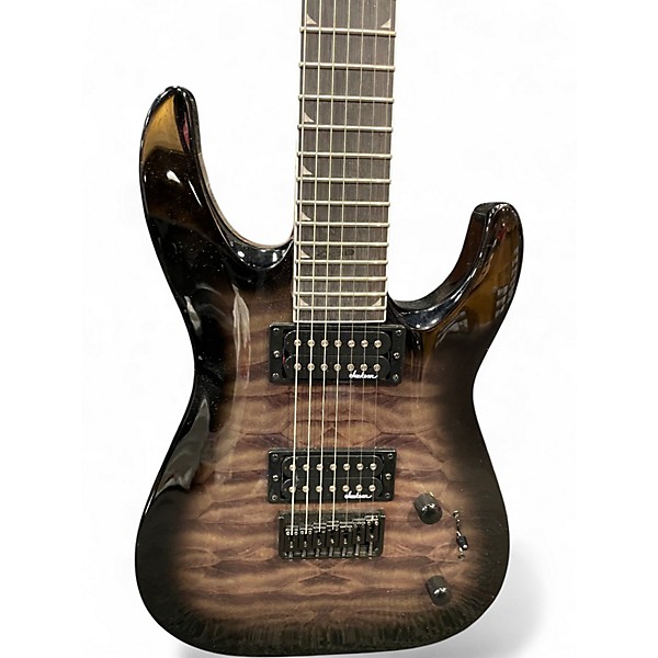 Used Jackson JS22-7 DKA QM Trans Black Solid Body Electric Guitar