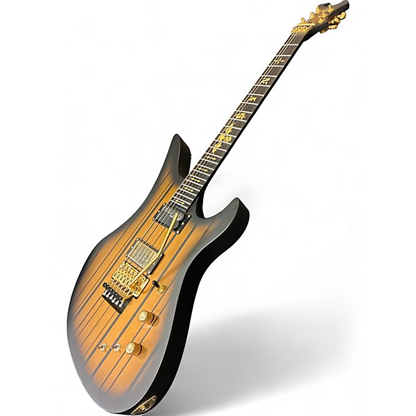Used 2024 Schecter Guitar Research Synyster Gates Custom C Gold Solid Body Electric Guitar