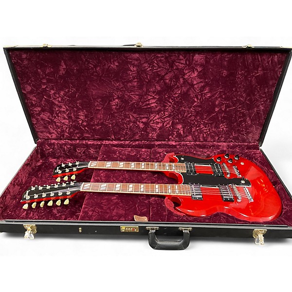 Used Gibson EDS1275 SG Double Neck Cherry Solid Body Electric Guitar