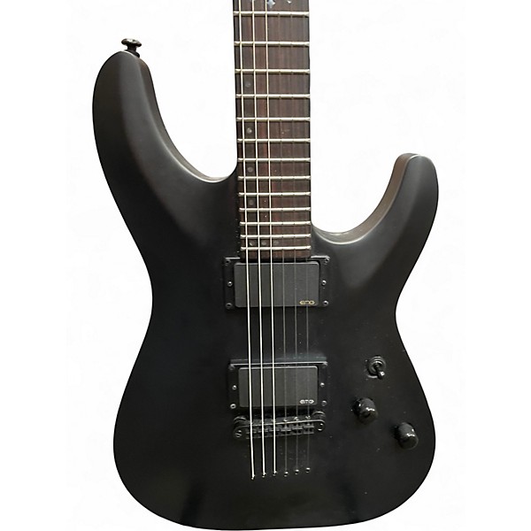 Used Schecter Guitar Research C1 Platinum Blackout Satin Black Solid Body Electric Guitar