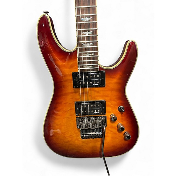 Used Schecter Guitar Research Omen Extreme 6 Floyd Rose Vintage Sunburst Solid Body Electric Guitar