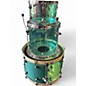 Used SJC Drums 3 Piece Custom Acrylic Green Drum Kit thumbnail