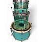 Used SJC Drums 3 Piece Custom Acrylic Green Drum Kit