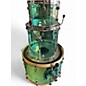 Used SJC Drums 3 Piece Custom Acrylic Green Drum Kit