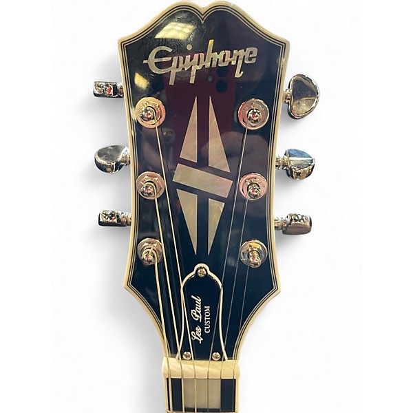 Used Epiphone Les Paul Custom Silverburst Solid Body Electric Guitar