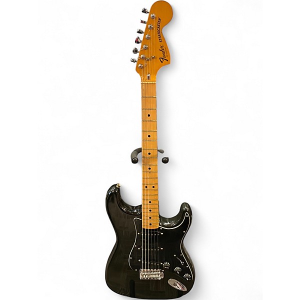 Vintage 1970s Fender stratocaster Black Solid Body Electric Guitar