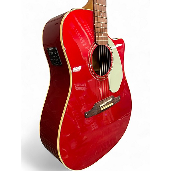 Used Fender Sonoran SCE Candy Apple Red Acoustic Electric Guitar