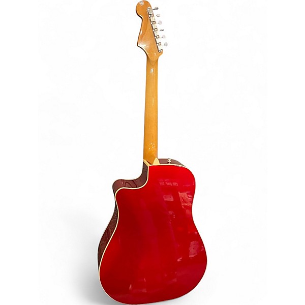 Used Fender Sonoran SCE Candy Apple Red Acoustic Electric Guitar