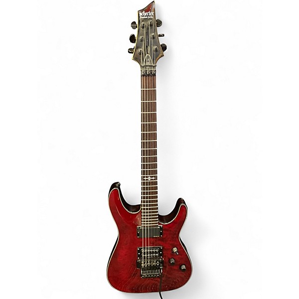 Used Schecter Guitar Research Damien Special Floyd Rose Vampyre Red Solid Body Electric Guitar