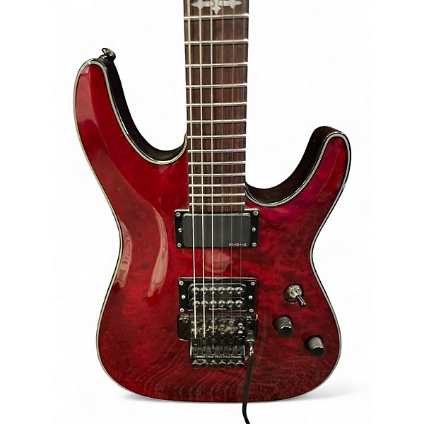 Used Schecter Guitar Research Damien Special Floyd Rose Vampyre Red Solid Body Electric Guitar