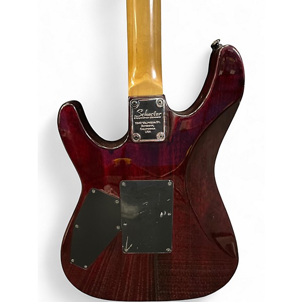 Used Schecter Guitar Research Damien Special Floyd Rose Vampyre Red Solid Body Electric Guitar