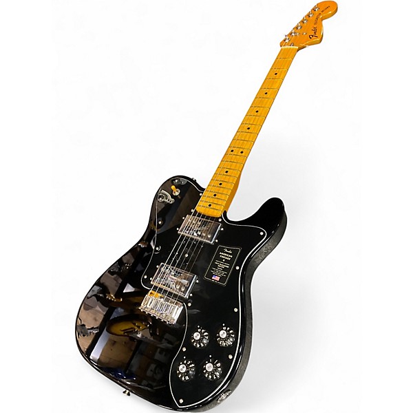 Used Fender AMERICAN VINTAGE II 1975 TELECASTER DELUXE BLACK Solid Body Electric Guitar