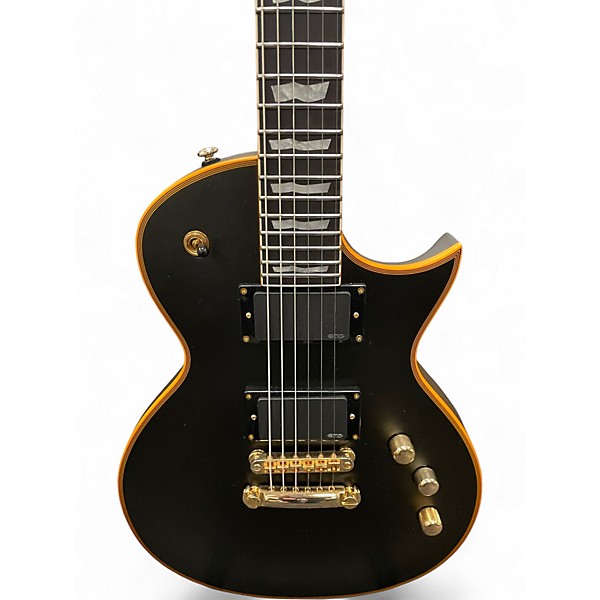 Used ESP LTD EC1000 Deluxe Black and Gold Solid Body Electric Guitar