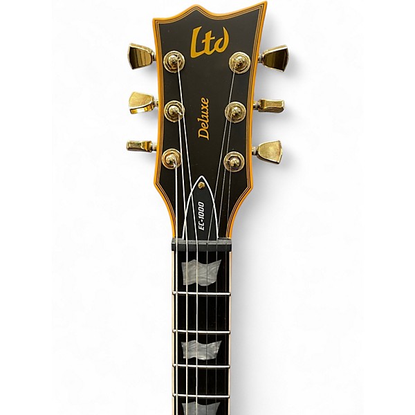 Used ESP LTD EC1000 Deluxe Black and Gold Solid Body Electric Guitar