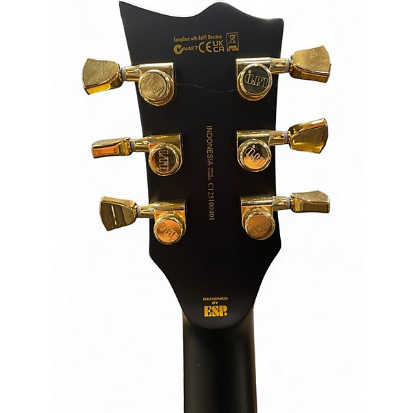 Used ESP LTD EC1000 Deluxe Black and Gold Solid Body Electric Guitar