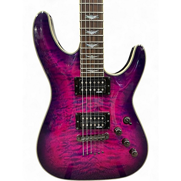 Used Schecter Guitar Research Omen Extreme 6 Pink Solid Body Electric Guitar