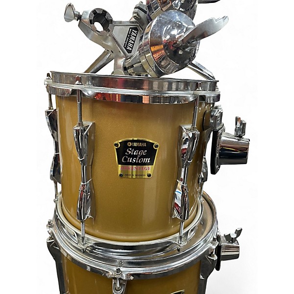 Used Yamaha 5 Piece Stage Custom Advantage Aztec Gold Drum Kit