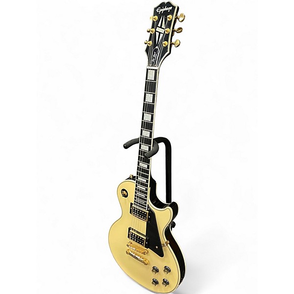 Used Epiphone Les Paul Custom Antique Ivory Solid Body Electric Guitar