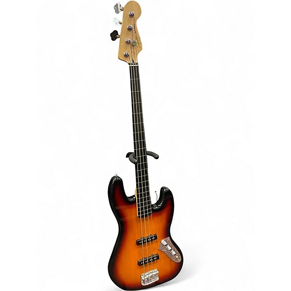 Used 2011 Squier Vintage Modified Fretless Jazz Bass 3 Tone Sunburst Electric Bass Guitar