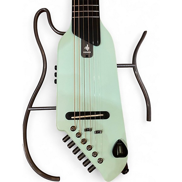 Used Donner hush-1 Seafoam Green Acoustic Electric Guitar