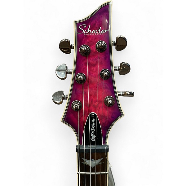 Used Schecter Guitar Research Omen Extreme 6 Trans Purple Solid Body Electric Guitar