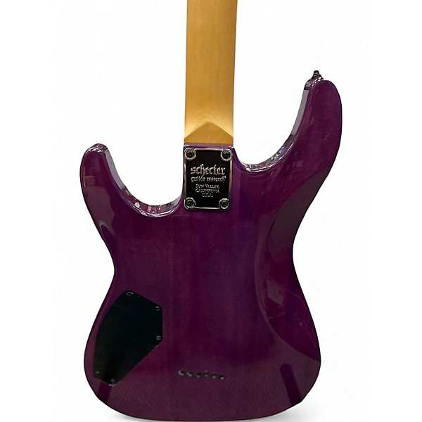 Used Schecter Guitar Research Omen Extreme 6 Trans Purple Solid Body Electric Guitar