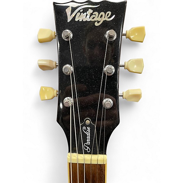 Used Vintage V100AFD Paradise Amber Solid Body Electric Guitar