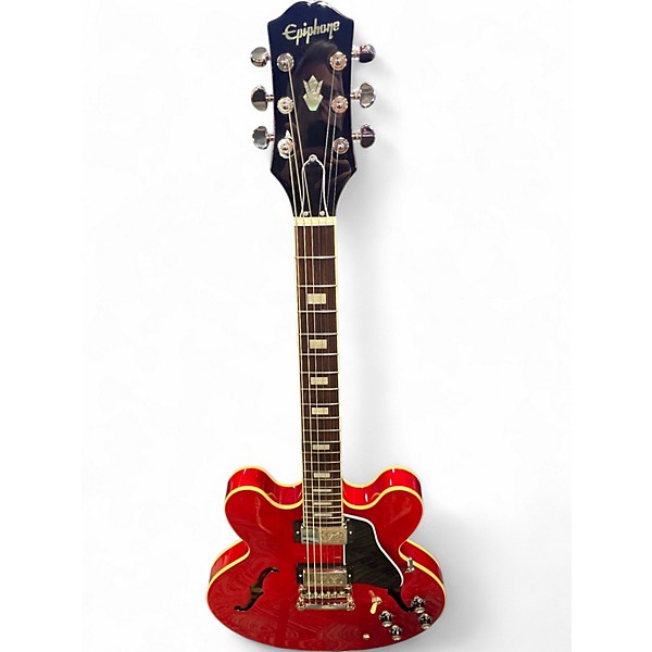 Used Epiphone Marty schwartz Cherry Hollow Body Electric Guitar