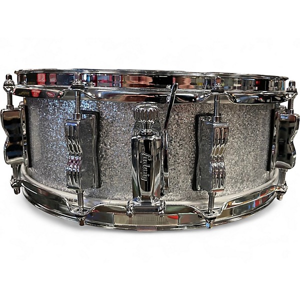 Used Ludwig 5X14 classic maple snare Silver Sparkle Drum