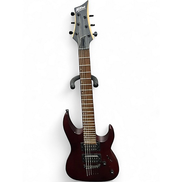 Used Mitchell MM100 Mini Wine Red Solid Body Electric Guitar