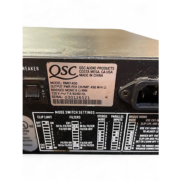 Used QSC RMX1450 Power Amp