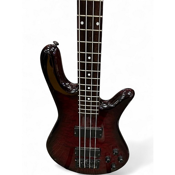Used Spector NS94 Trans Red Electric Bass Guitar