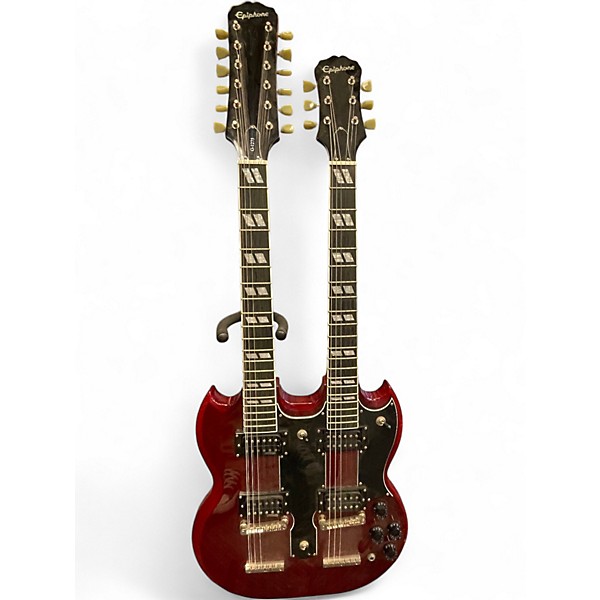 Used Epiphone G1275 Double Neck Red Solid Body Electric Guitar