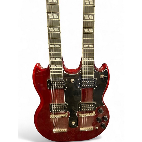 Used Epiphone G1275 Double Neck Red Solid Body Electric Guitar