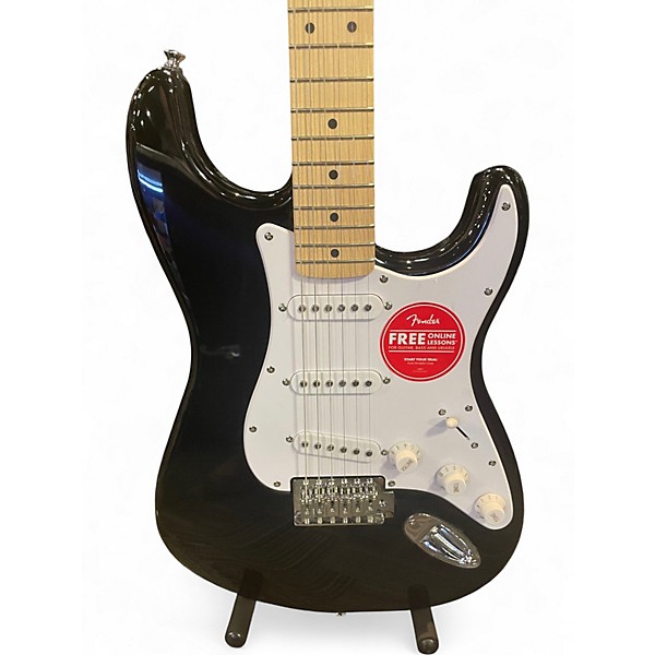Used Squier SONIC STRATOCASTER Black Solid Body Electric Guitar