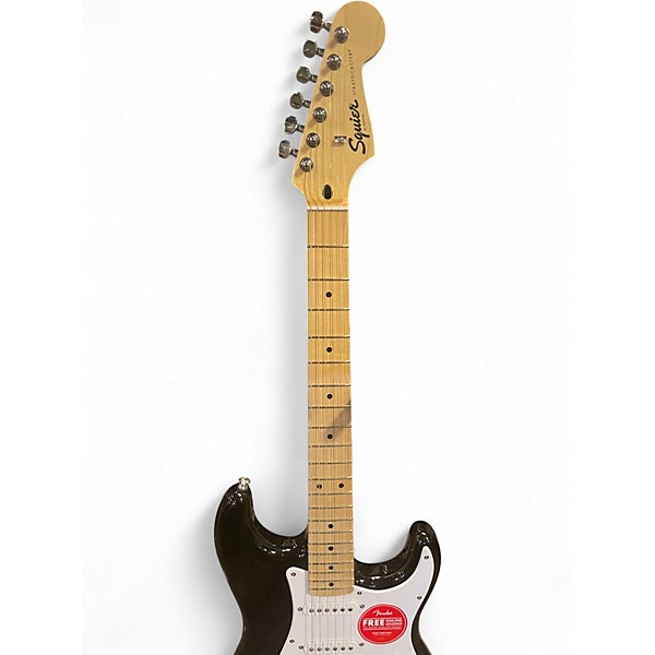 Used Squier SONIC STRATOCASTER Black Solid Body Electric Guitar