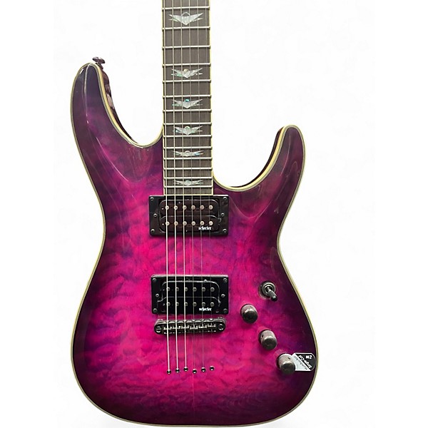 Used Schecter Guitar Research OMEN ELITE Pink Solid Body Electric Guitar