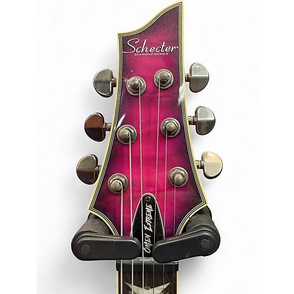 Used Schecter Guitar Research OMEN ELITE Pink Solid Body Electric Guitar