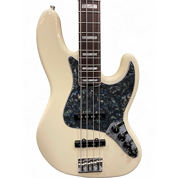 Used 2016 Fender American Elite Jazz Bass Olympic White Electric Bass Guitar