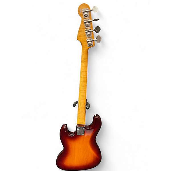 Used 1995 Fender Foto Flame Jazz Bass 2 Tone Sunburst Electric Bass Guitar