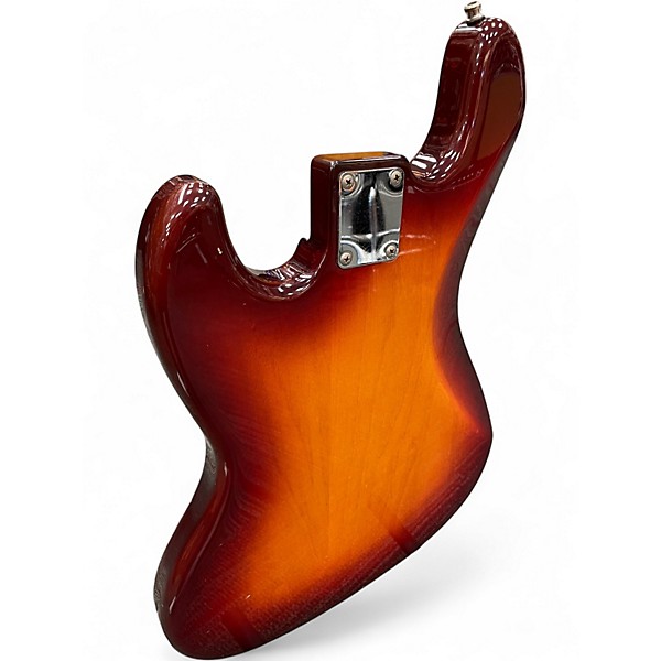 Used 1995 Fender Foto Flame Jazz Bass 2 Tone Sunburst Electric Bass Guitar