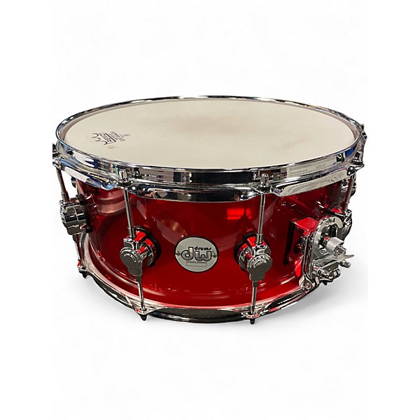 Used DW 14X6.5 Design Series Acrylic Snare Red Drum